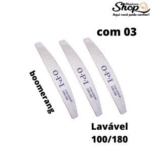 3 Lixas (Lavável) 100/180 – Boomerang (Bumerangue) – O.P.I.