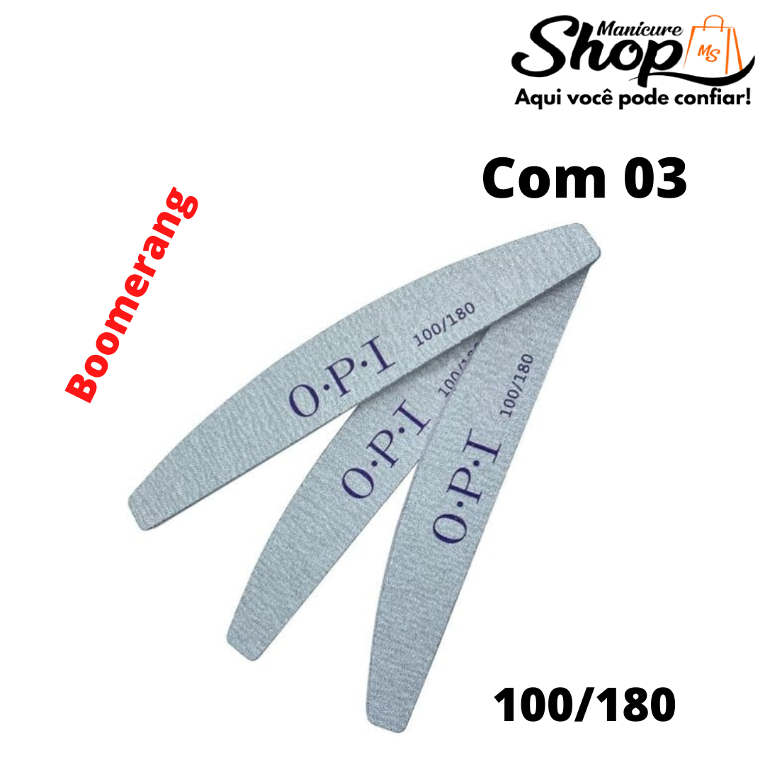 Kit 3 Lixas 100/180 – Boomerang (Bumerangue) – O.P.I.