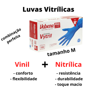 Luvas Vitrílicas M – VITRYL Pro Line – 100 Unid.