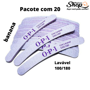 Pacote- 20 Lixas (Lavável) 100/180 – Banana – O.P.I.