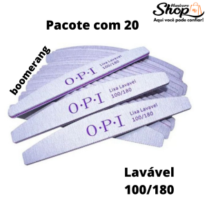 Pacote- 20 Lixas (Lavável) 100/180 – Boomerang (Bumerangue) – O.P.I.