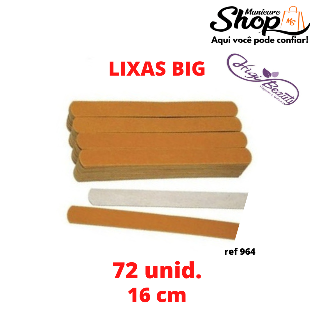 Lixas BIG Descartáveis – Parda 16cm – 72 Unid. – Ref. 964 – HIGIBEAUTY / HIGIBRAS