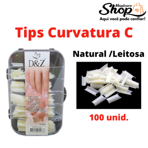Tips Curvatura C- Natural / Leitosa – 100un – D&Z