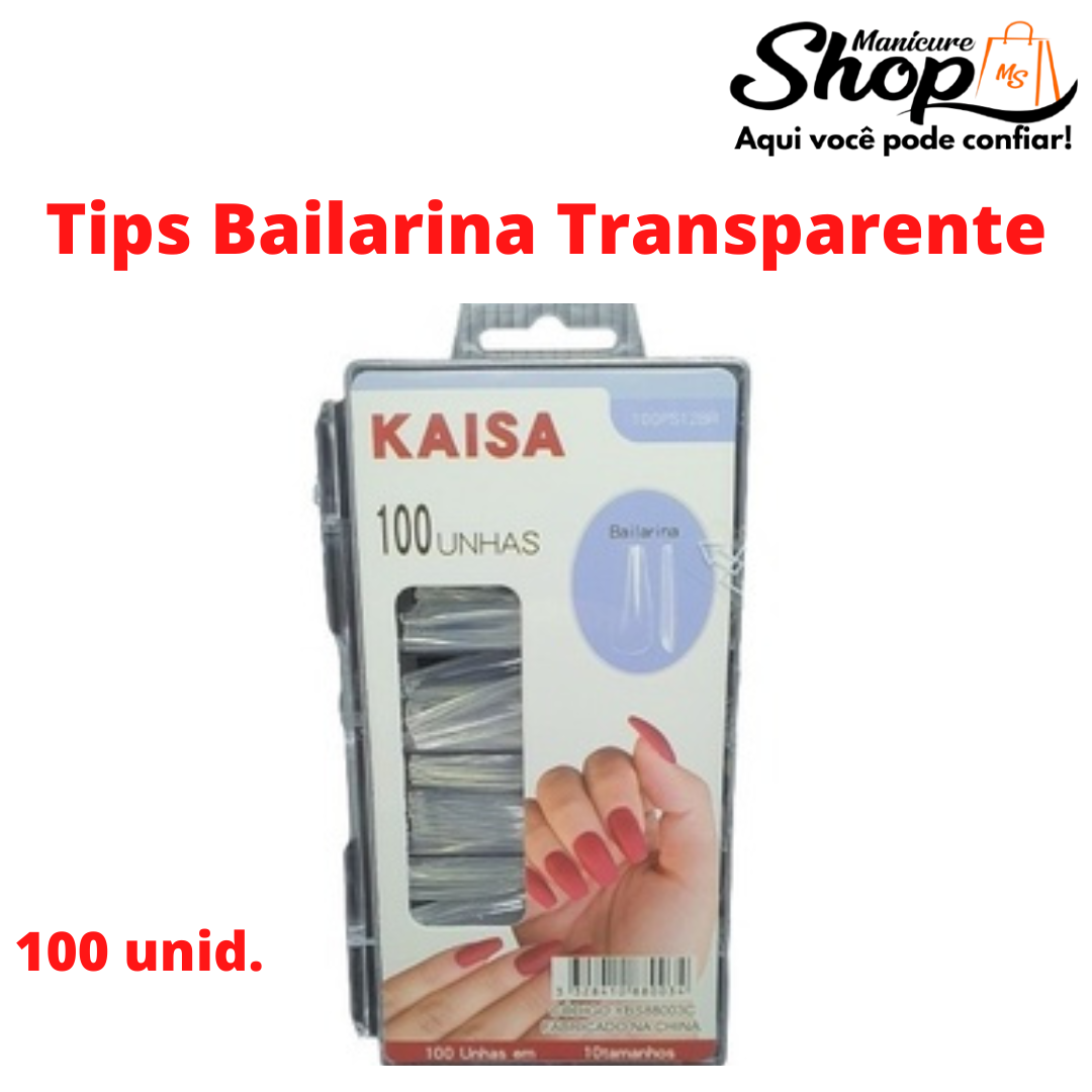 Tips Bailarina – Transparente – 100un – KAISA