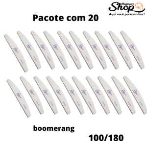 Pacote- 20 Lixas (Lavável) 100/180 – Boomerang (Bumerangue) – LOVE YES