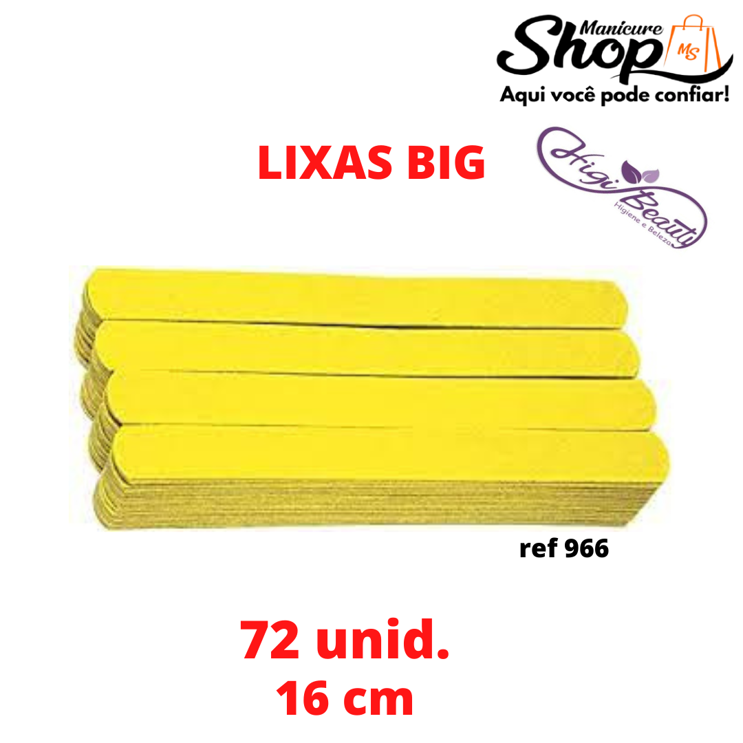 Lixas BIG Descartáveis – Amarela 16cm – 72 Unid. – Ref. 966 – HIGIBEAUTY / HIGIBRAS