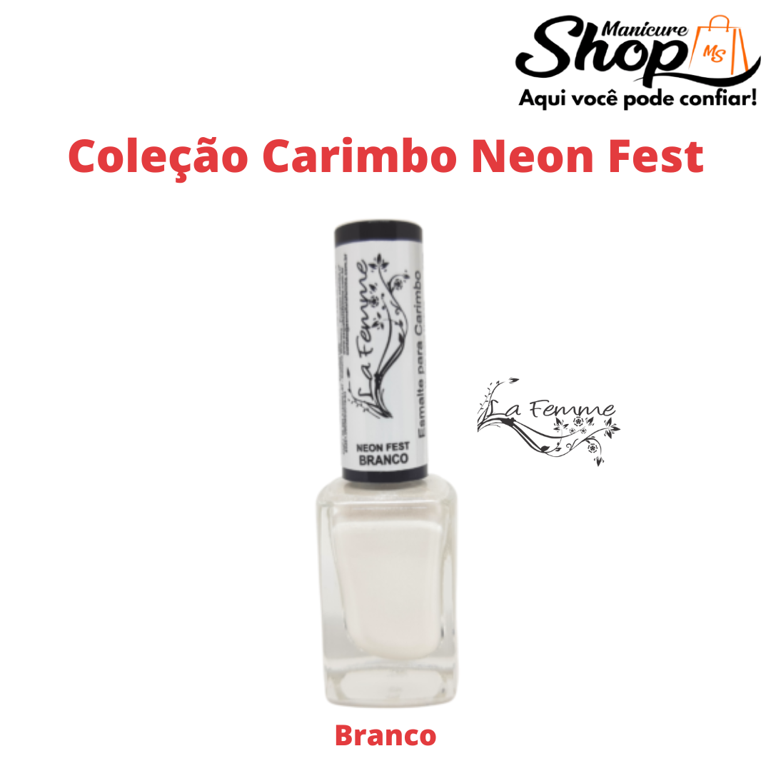 Esmalte – Branco – P/ Carimbo – Neon Fest – 9ml – La Femme