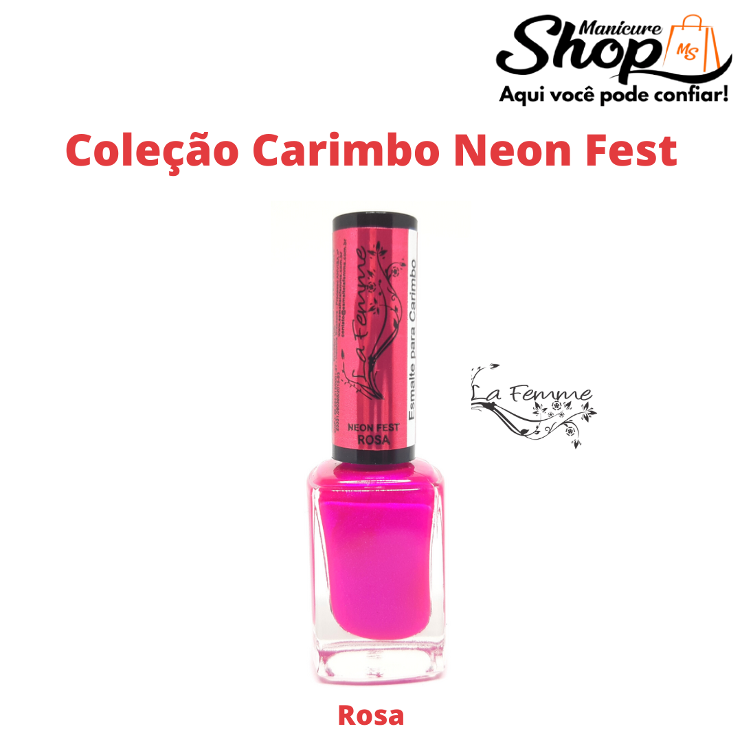 Esmalte – Rosa – P/ Carimbo – Neon Fest – 9ml – La Femme