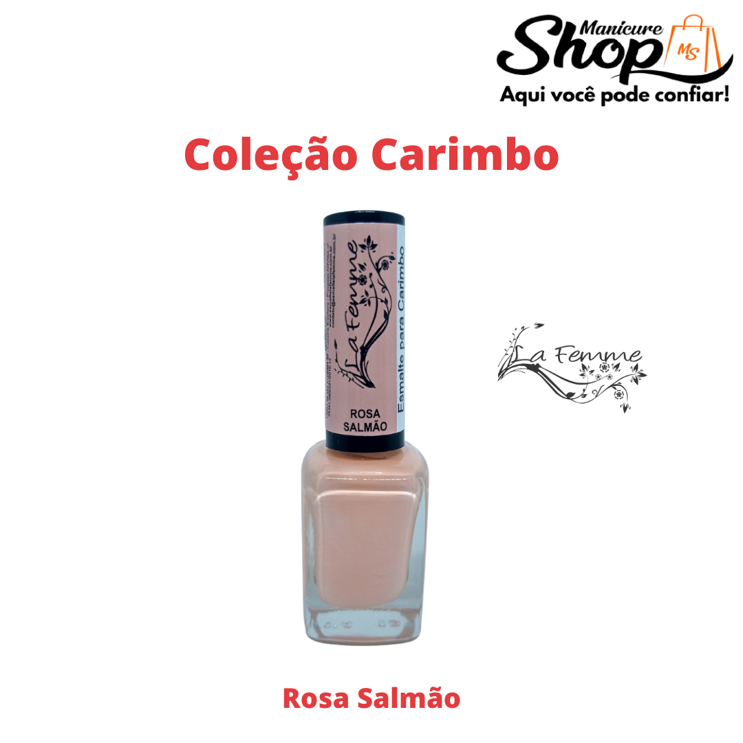 Esmalte – Rosa Salmão – P/ Carimbo – 9ml – La Femme