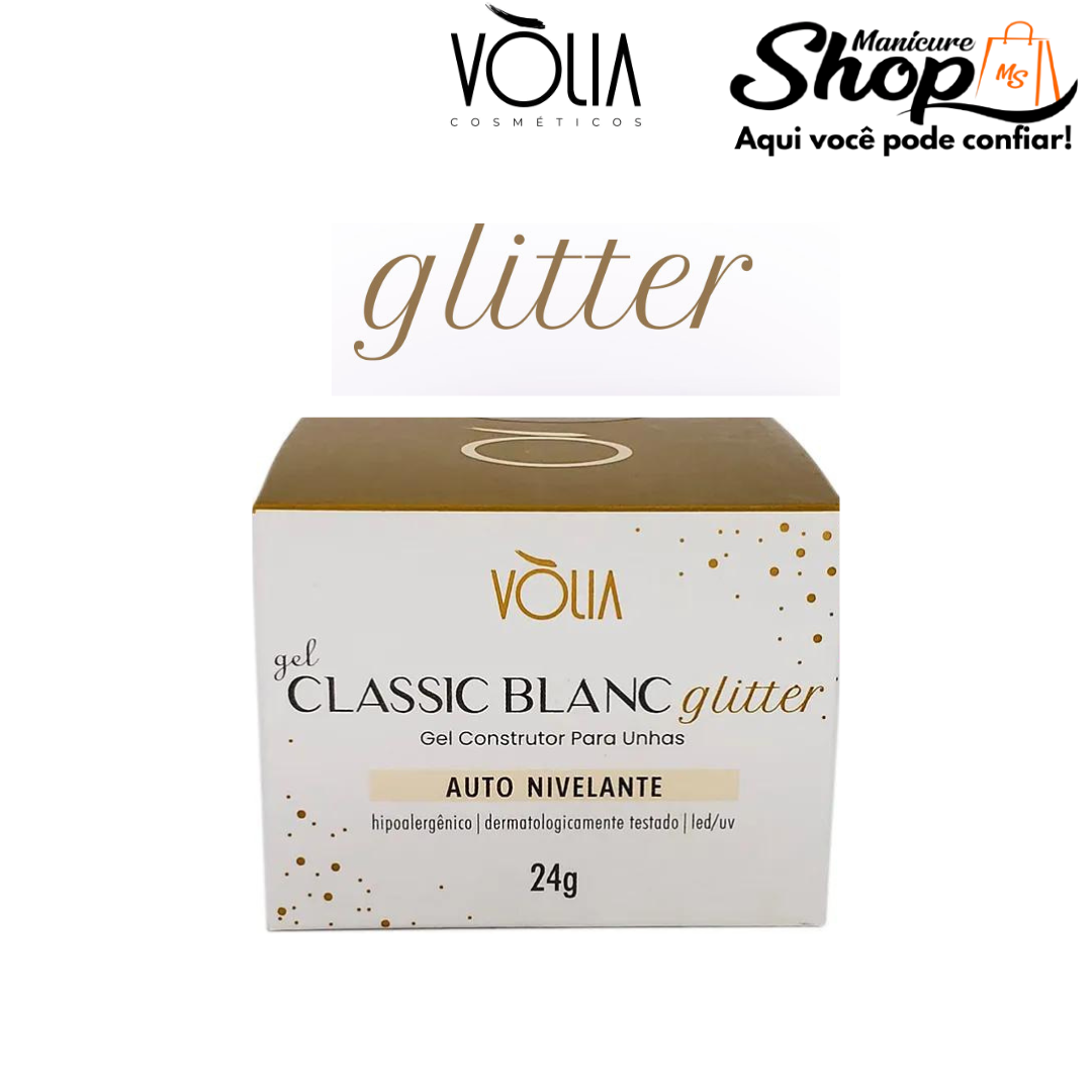 Gel Construtor – Classic Blanc Glitter – 24g – VÓLIA