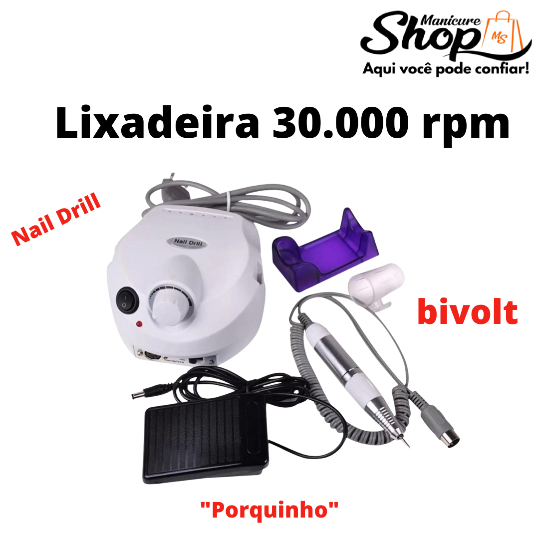Motor – Lixadeira Elétrica – Porquinho Branco 30.000 Rpm – NAIL DRILL