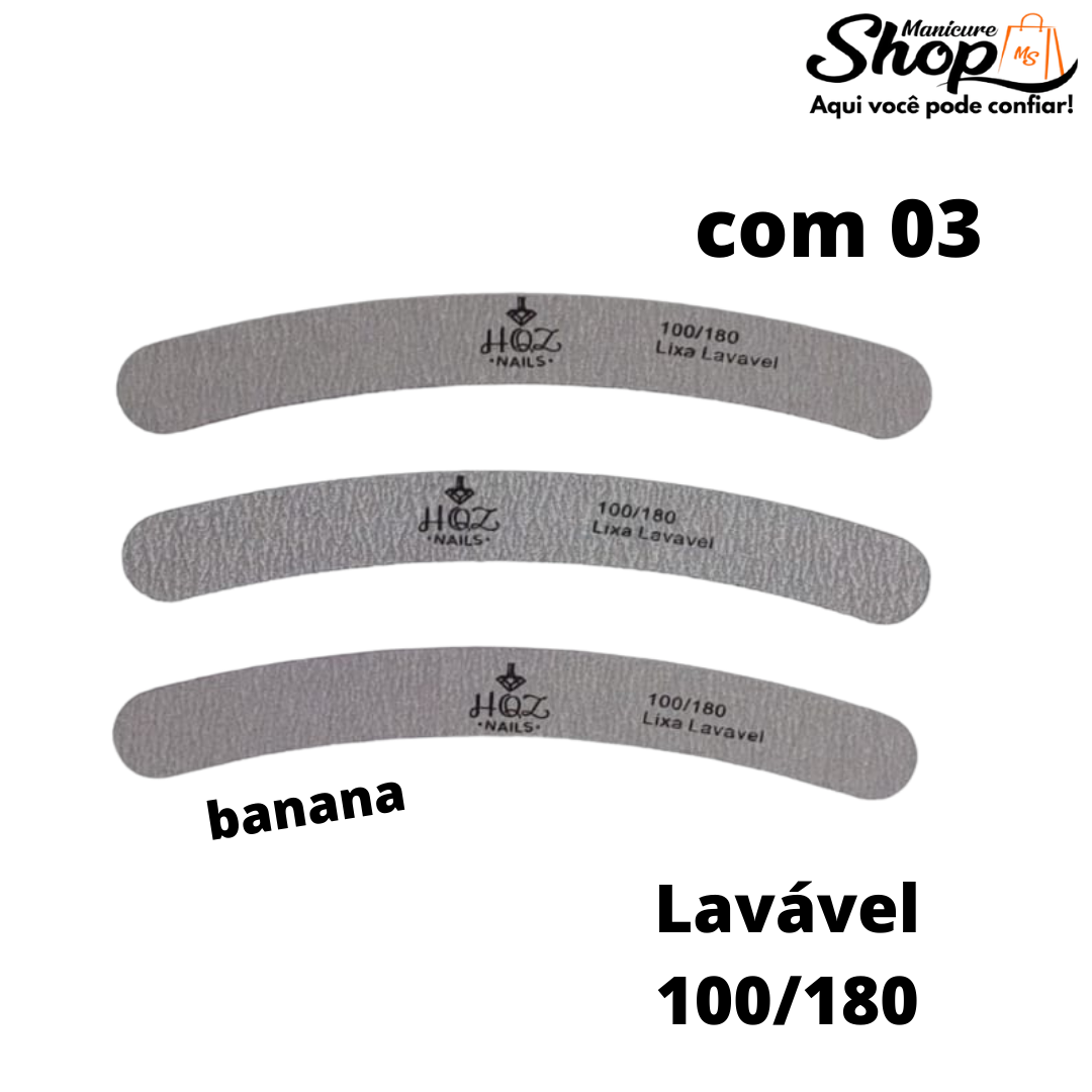 3 Lixas (Lavável) 100/180 – Banana – HQZ