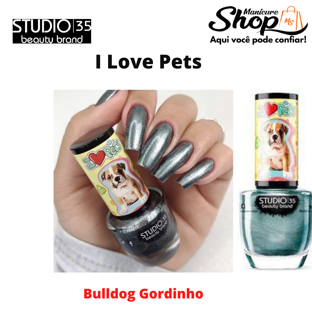 Esmalte Glitter – Bulldog Gordinho – 9ml – I Love Pets – STUDIO 35