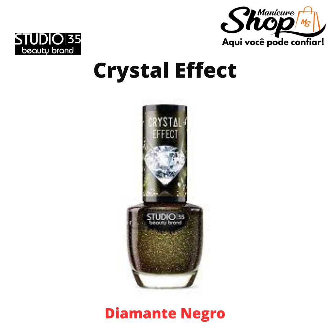 Esmalte Glitter – Diamante Negro – 9ml – Crystal Effect – STUDIO 35