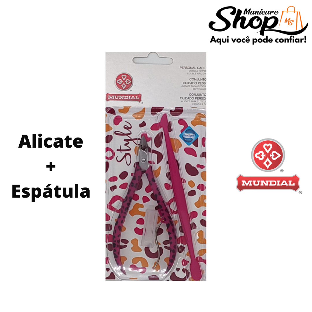 Kit Alicate + Espátula – Alicate Mundial – 2 Itens – Pink