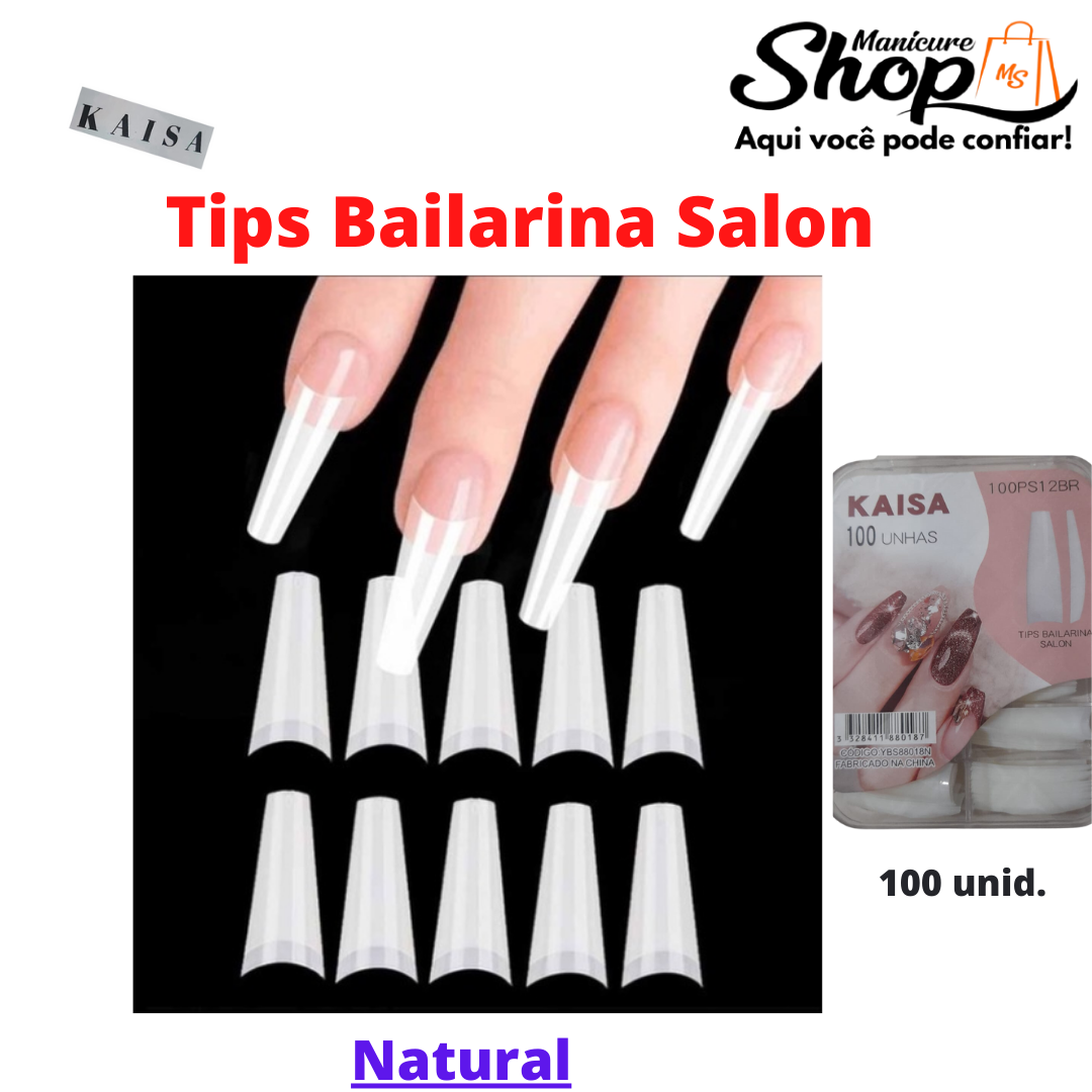 Tips Bailarina Salon – Natural – 100un – KAISA