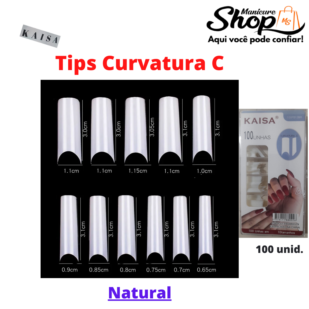 Tips  Curvatura C – Natural – 100un – KAISA