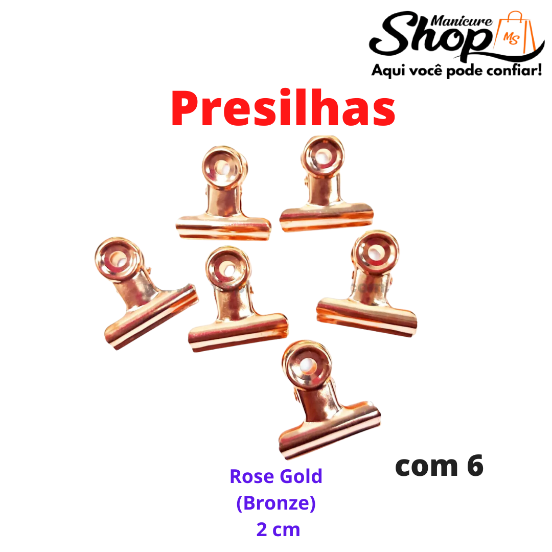 Presilha Rose Gold (Bronze) – Curvatura C – 2cm – 6 Unid