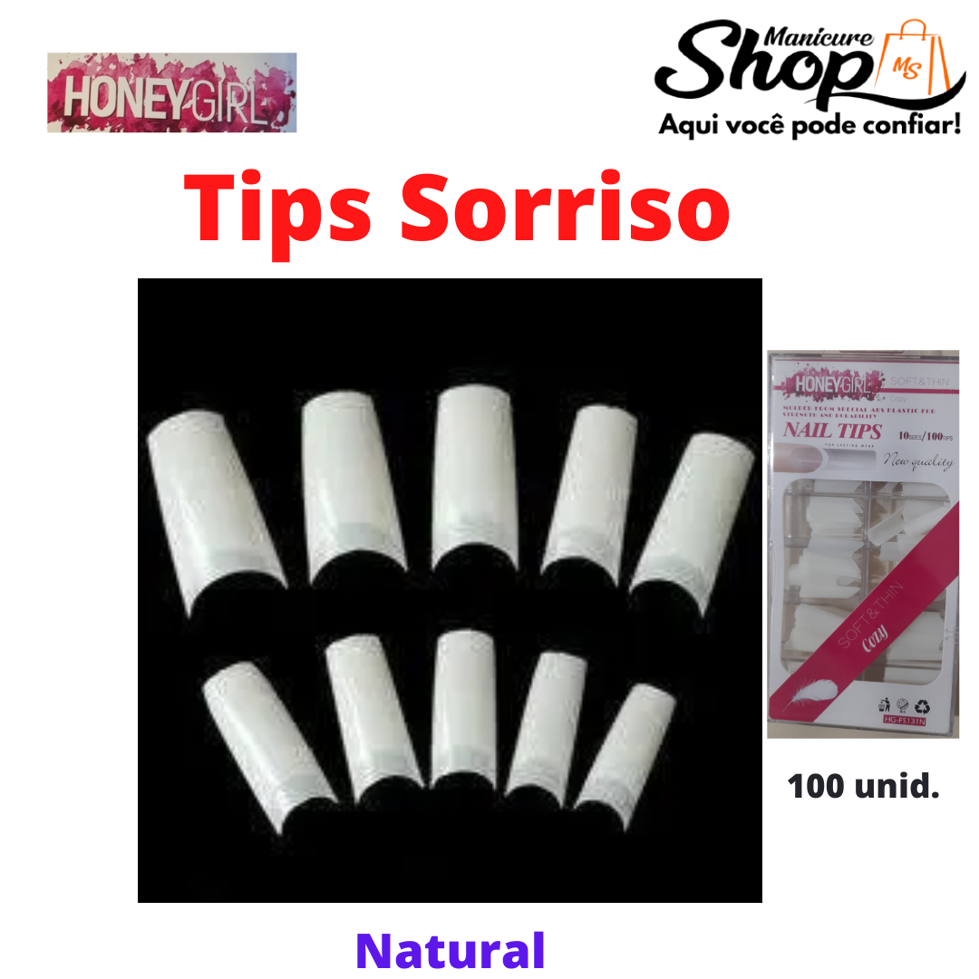 Tips Sorriso C – Natural – 100un – HONEYGIRL
