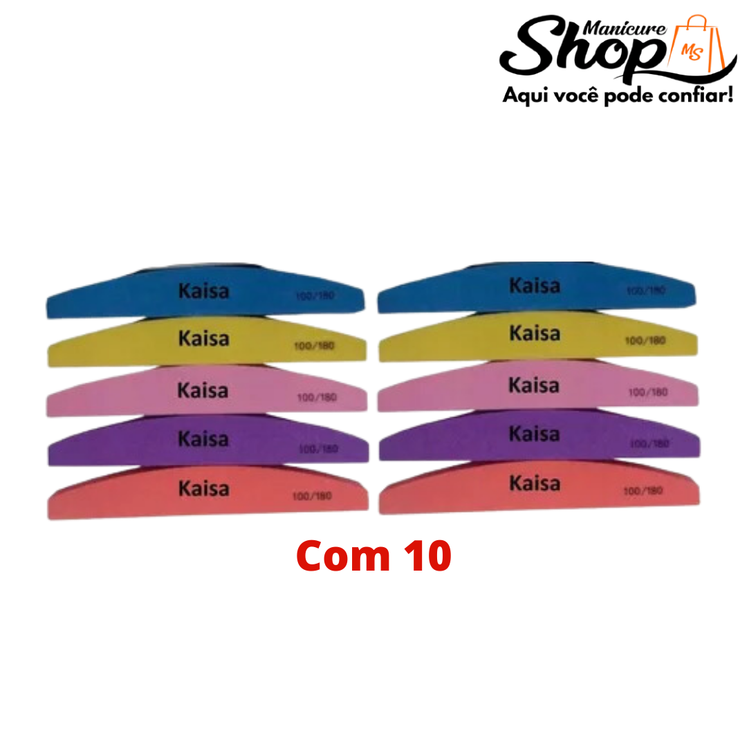 Mini Lixa 100/180 Fecha Poros – Boomerang (Bumerangue) Kit Com 10  – KAISA