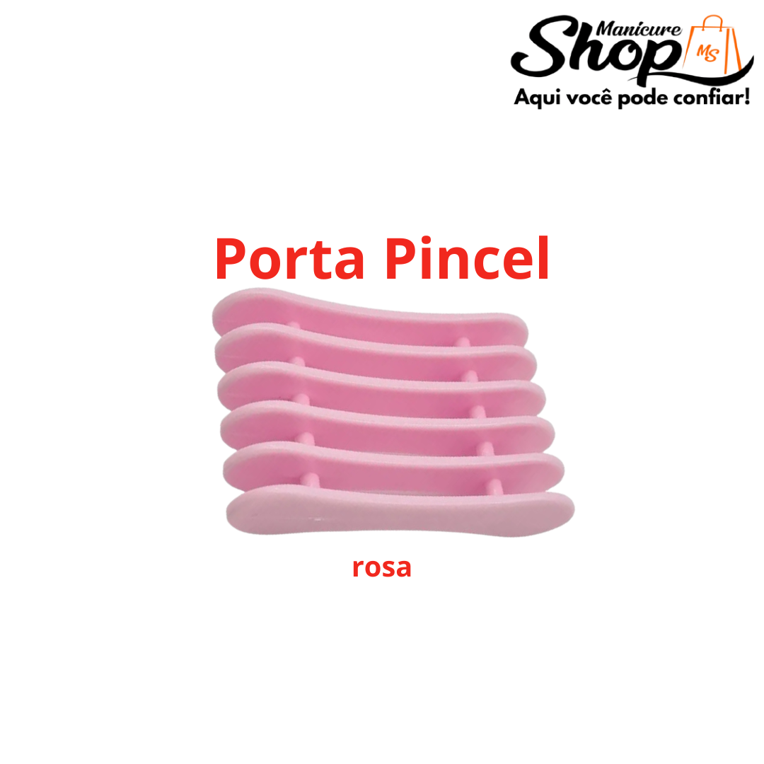 Porta (Grade-Suporte) – Para 5 Pincéis – Rosa