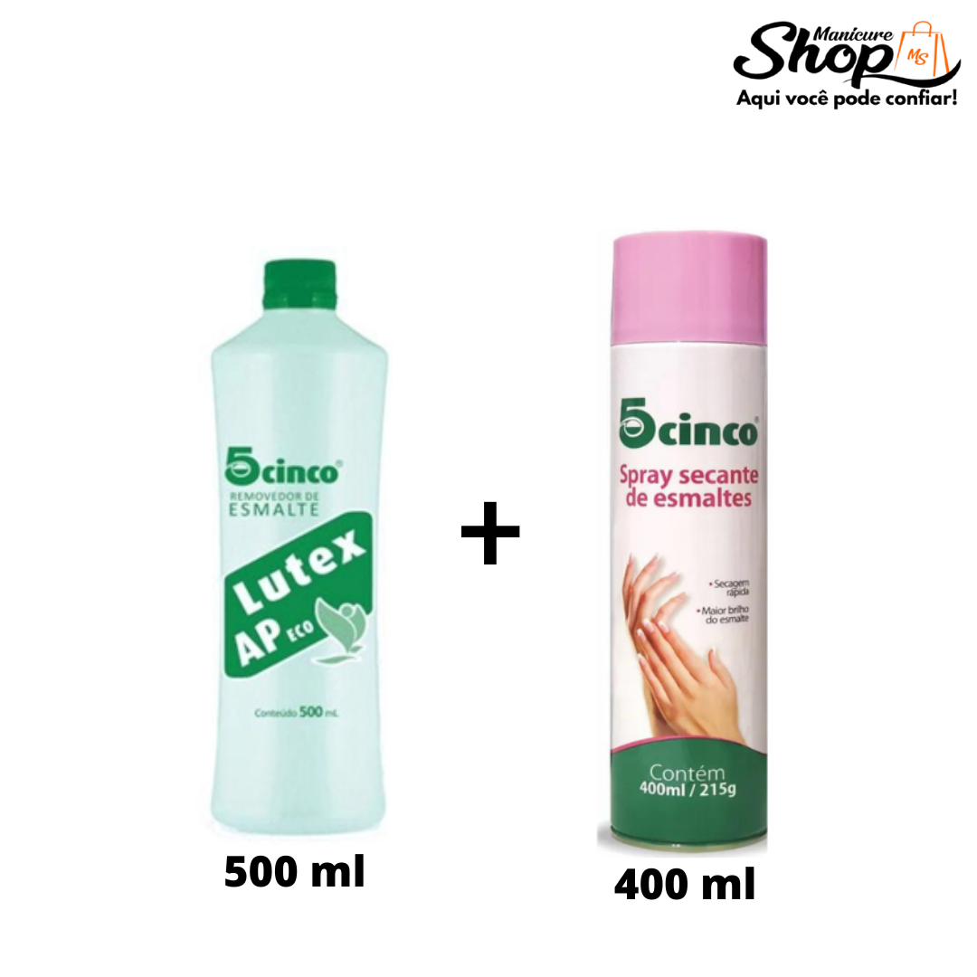 Combo – Acetona 500ml + Spray Secante Esmaltes 400 Ml – CINCO5
